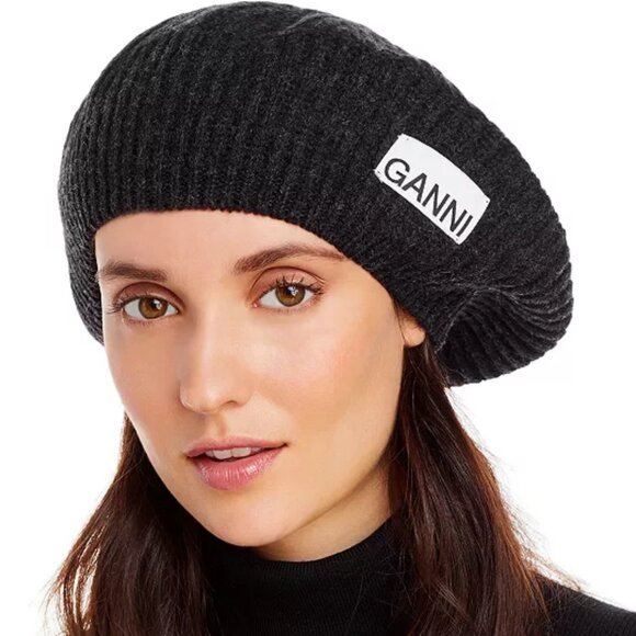 GANNI - Structured rib knit beret - Picture 1 of 3